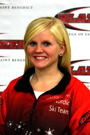 Head shot of Nordic skiing athlete Stephani Saymour